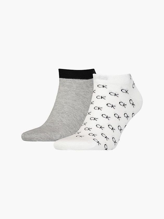 Calvin Klein USA 2 Pack Logo Ankle Mens Socks White 3268749-HS